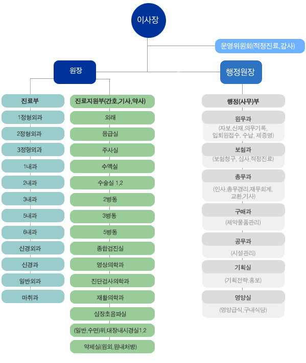 병원 조직도